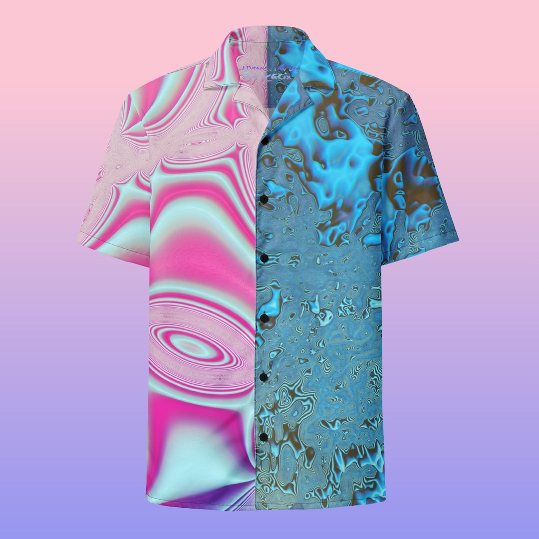 Pink Psychedelic Checker Oversized Button-Down Shirt – Trippy Streetwear