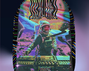 Sci Fi Art DJ Astronaut Backpack, Space College Backpack Back To School, Laptop Work Bag