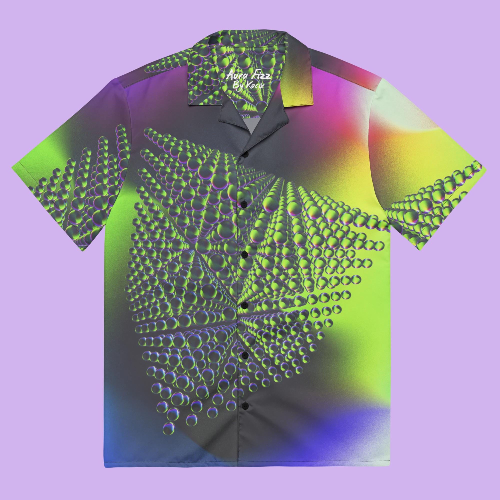 Oversized Gradient Rave Top, Y2K Techwear Blouse, Neon Frutiger 