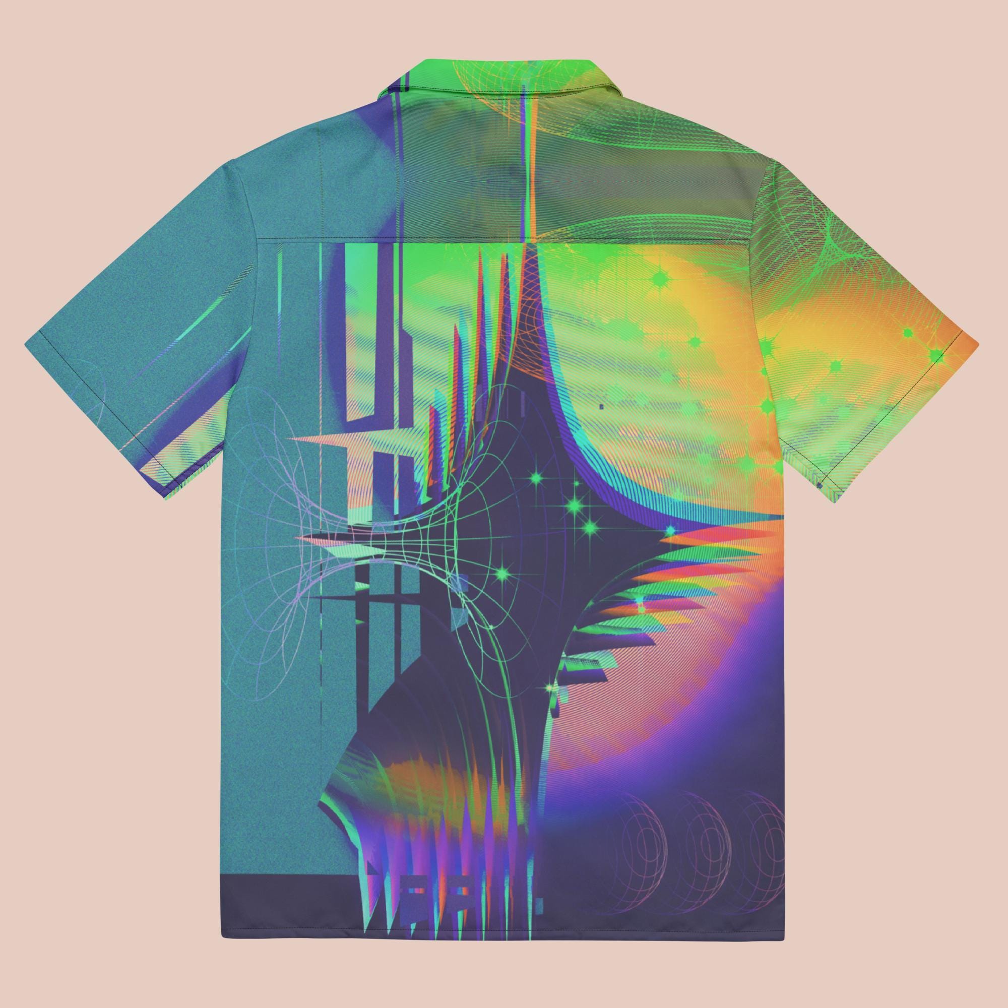 Solarpunk Techwear Button Down Shirt, Oversized Cyberpunk Festival