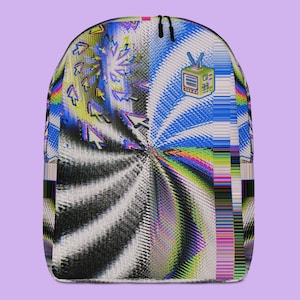 Glitch Cursor Backpack, Retro Internet Bag, Y2K Vaporwave Backpack, 15 Inch Laptop Backpack, Cyberpunk Gamer Backpack, Festival Backpack