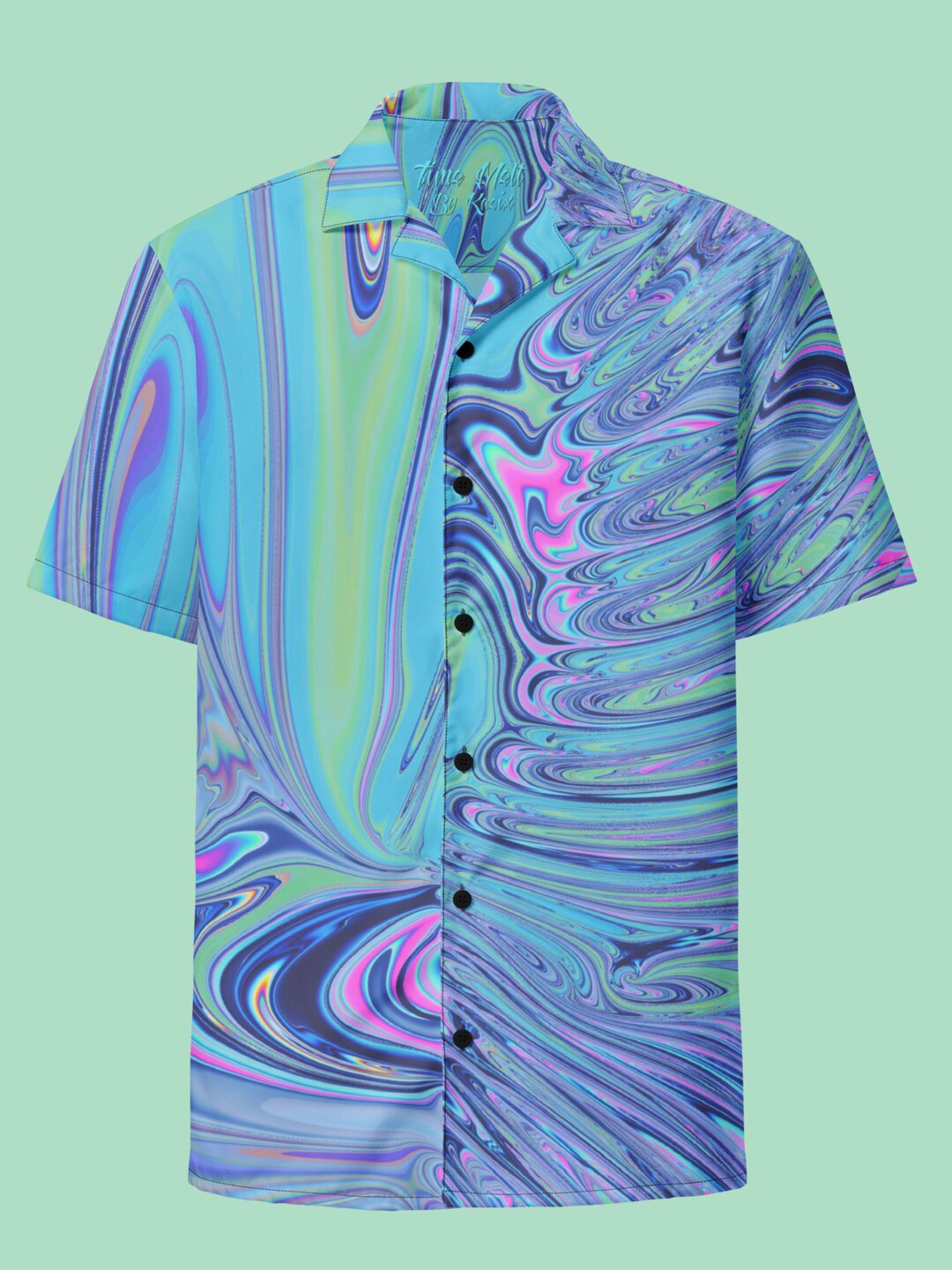 90’s Psychedelic Black and White Velvet Button Up by Hoax main image 0
