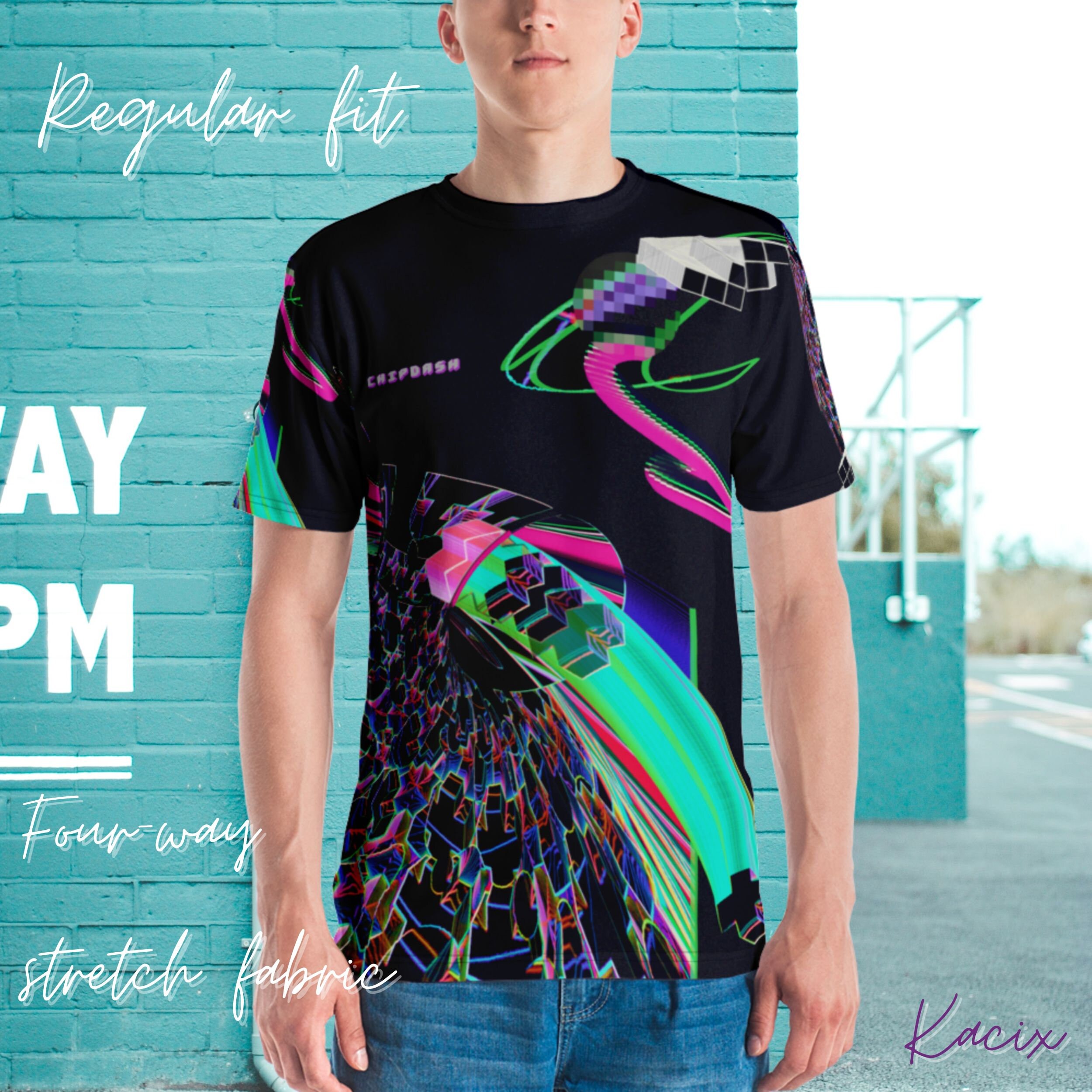 Glitchcore T-shirt, Psychedelic Gamer Rave Tee, Cyberpunk Y2K
