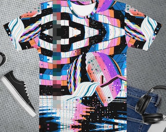 Vaporwave Pixel Art Gamer Sci Fi All Over Shirt Gift for Him