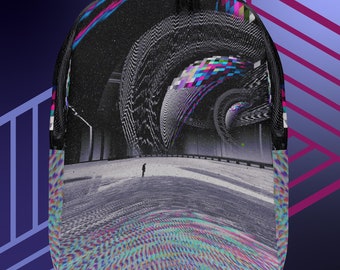 Cyberpunk Space Aesthetic School Travel Backpack For Men, Sci Fi Art Laptop Bag Gift For Him