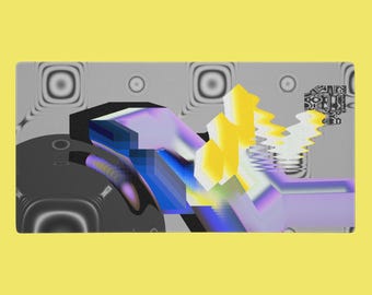 Minimalist 3D Art Gaming Mouse Pad Gift Futuristic Geometric Desk Mat Unique Trippy Desk Decor Abstract Extended Gaming Mousepad