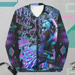 Cyberpunk Bomber Jacket For Men And Women, Rave Festival Jacket, DJ EDM Clothes