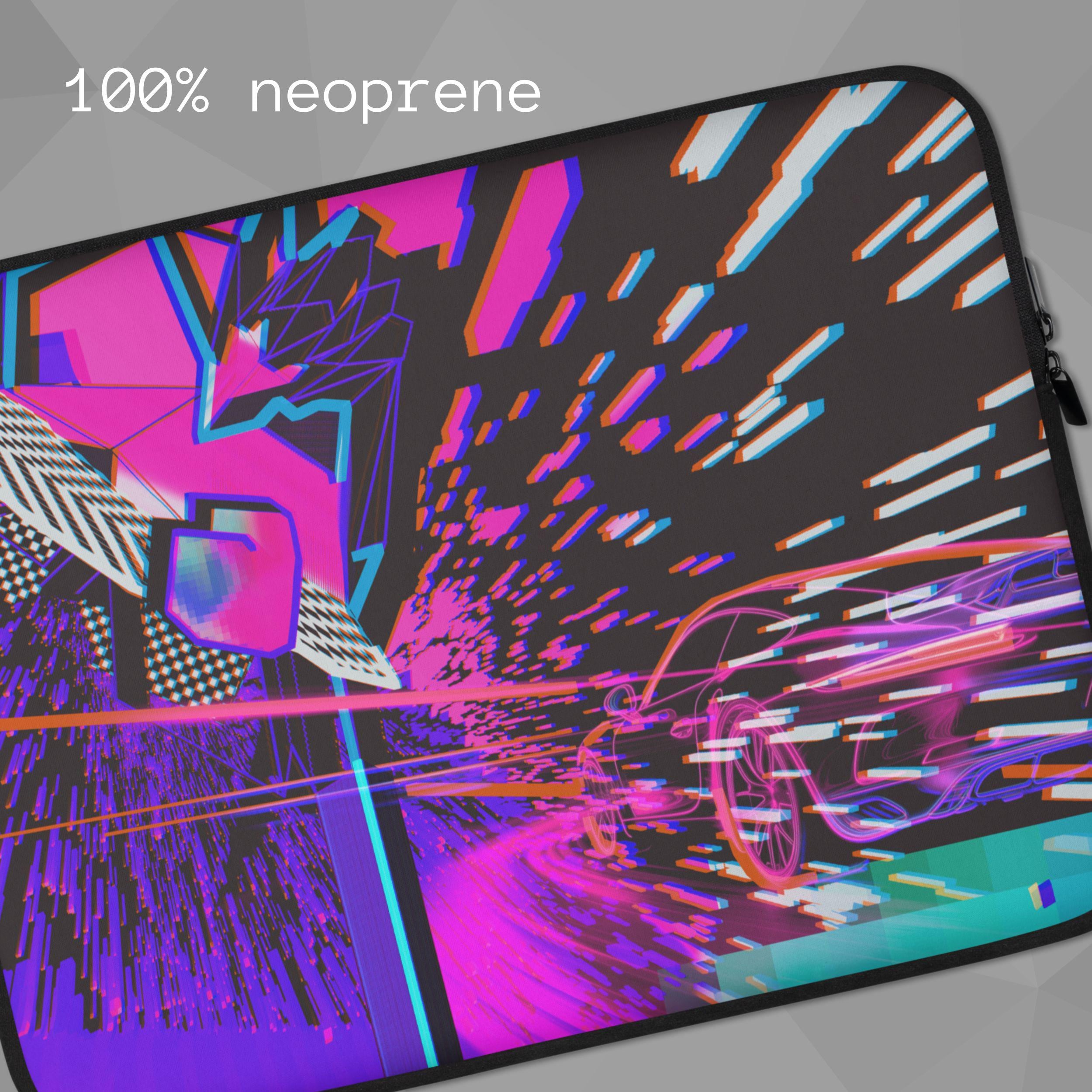 Car Racing Laptop Sleeve Gift Cyberpunk Laptop Cover 3D High Speed Car ...