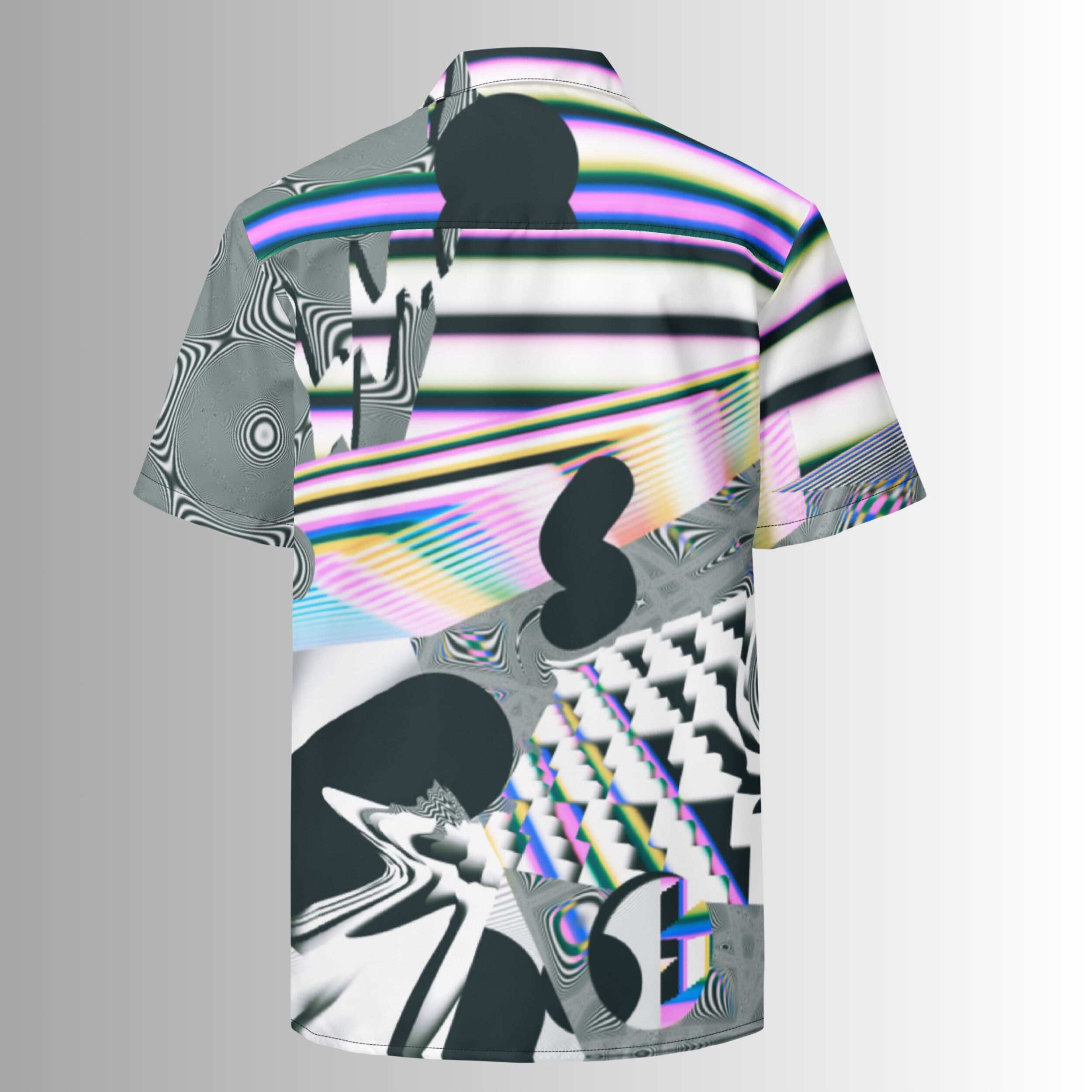 Retro Psychedelic Button up Shirt Trippy Streetwear Button