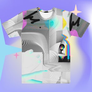 Trippy Streetwear Vaporwave Art Gift For Him, Pixel Art Gamer Shirt, All Over Print Festival Rave Clothes