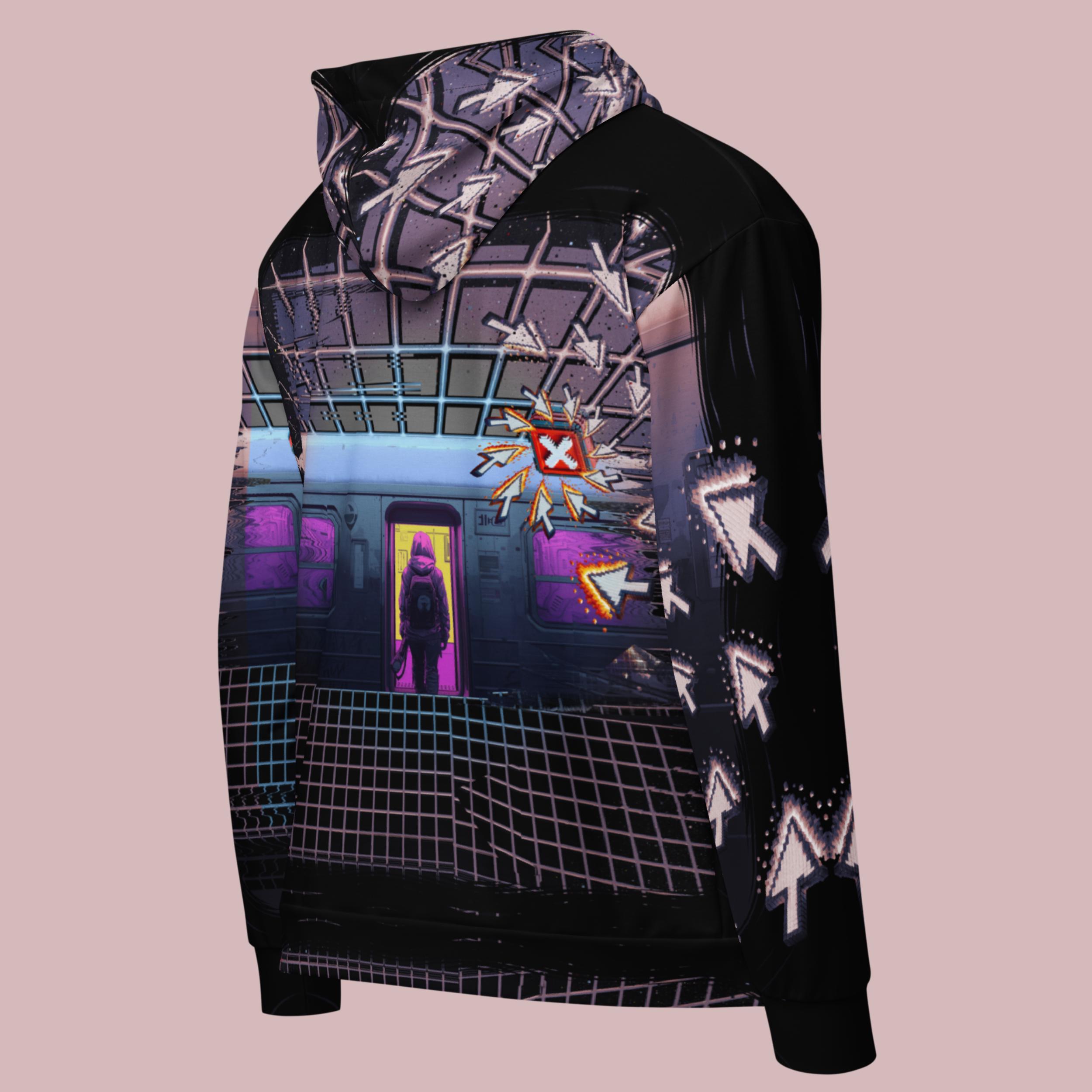 Techwear Gamer Zip up Hoodie, Cyberpunk Y2K Streetwear, Webcore 