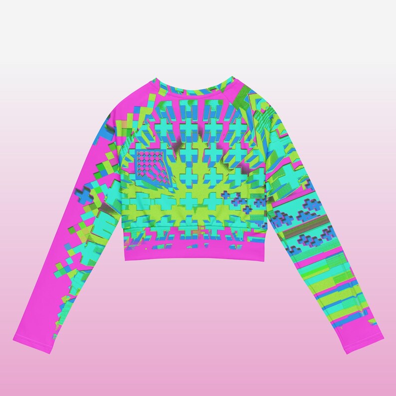 Neon Paint Splatter Crop Top for Raves and Festivals main image 0
