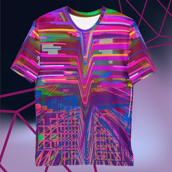 Vaporwave Synthwave Gamer Sci Fi Shirt, Solarpunk Cyberpunk Art Graphic EDM Tshirt, Rave Festival Clothes