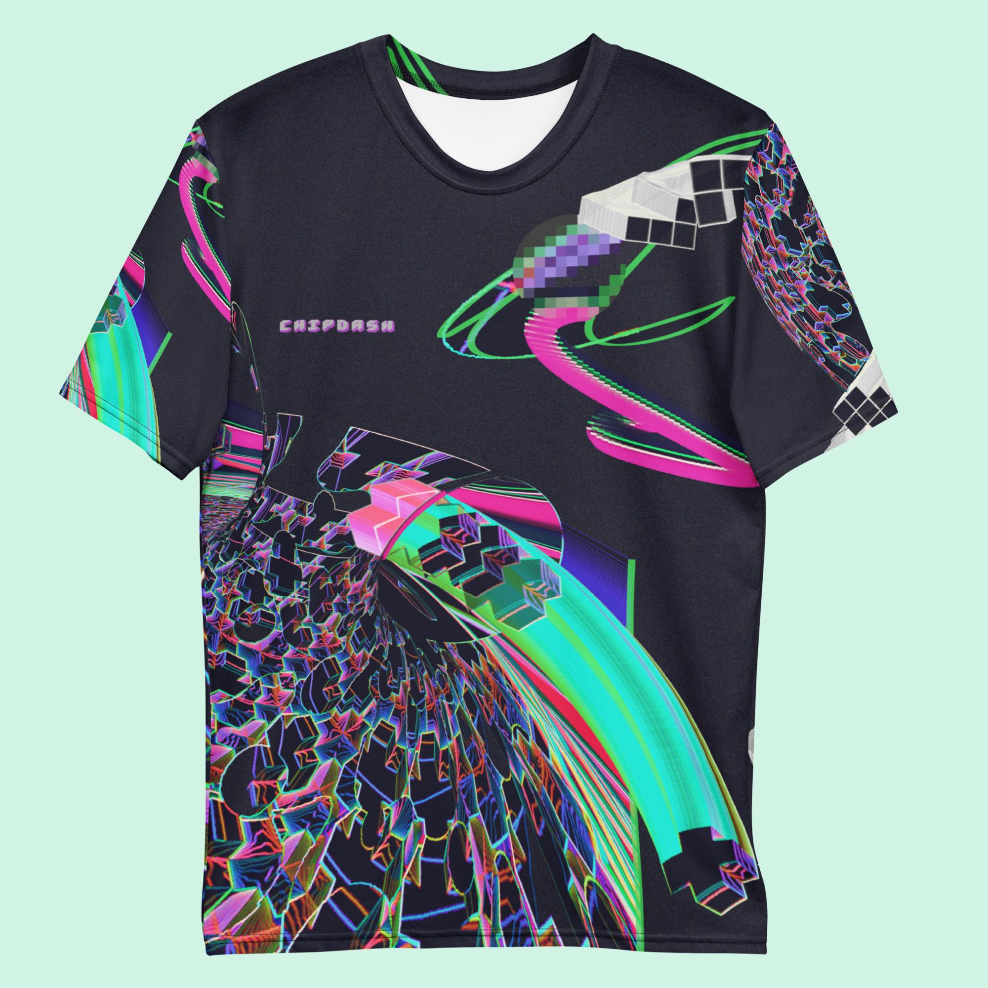 Glitchcore T-shirt, Psychedelic Gamer Rave Tee, Cyberpunk Y2K