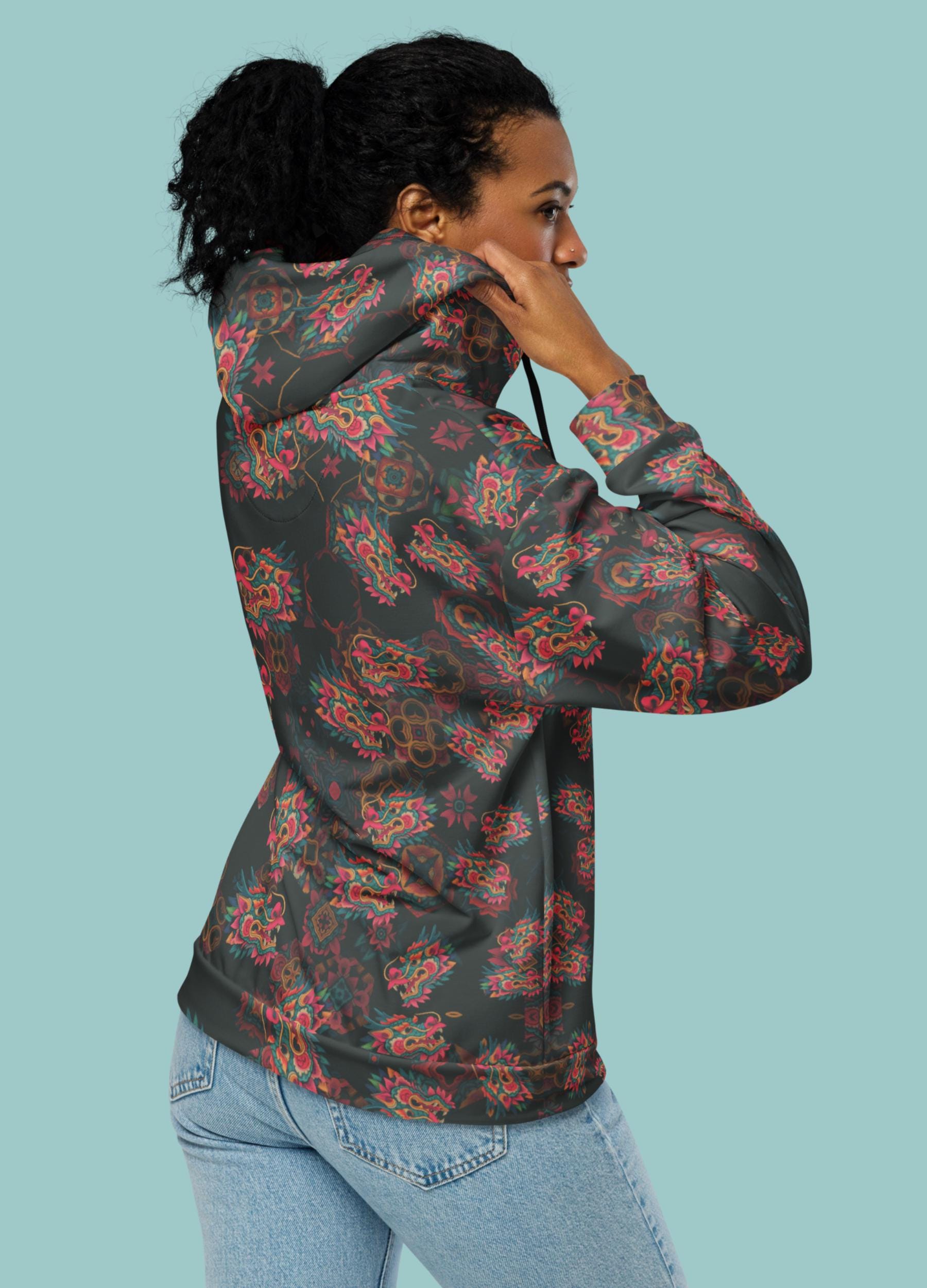 Adidas China Chinese Hoodie Jacket Psychedelic Dragon Zip Up Hoodie,  Chinese Dragon Festival Jacket, Dark Mythical