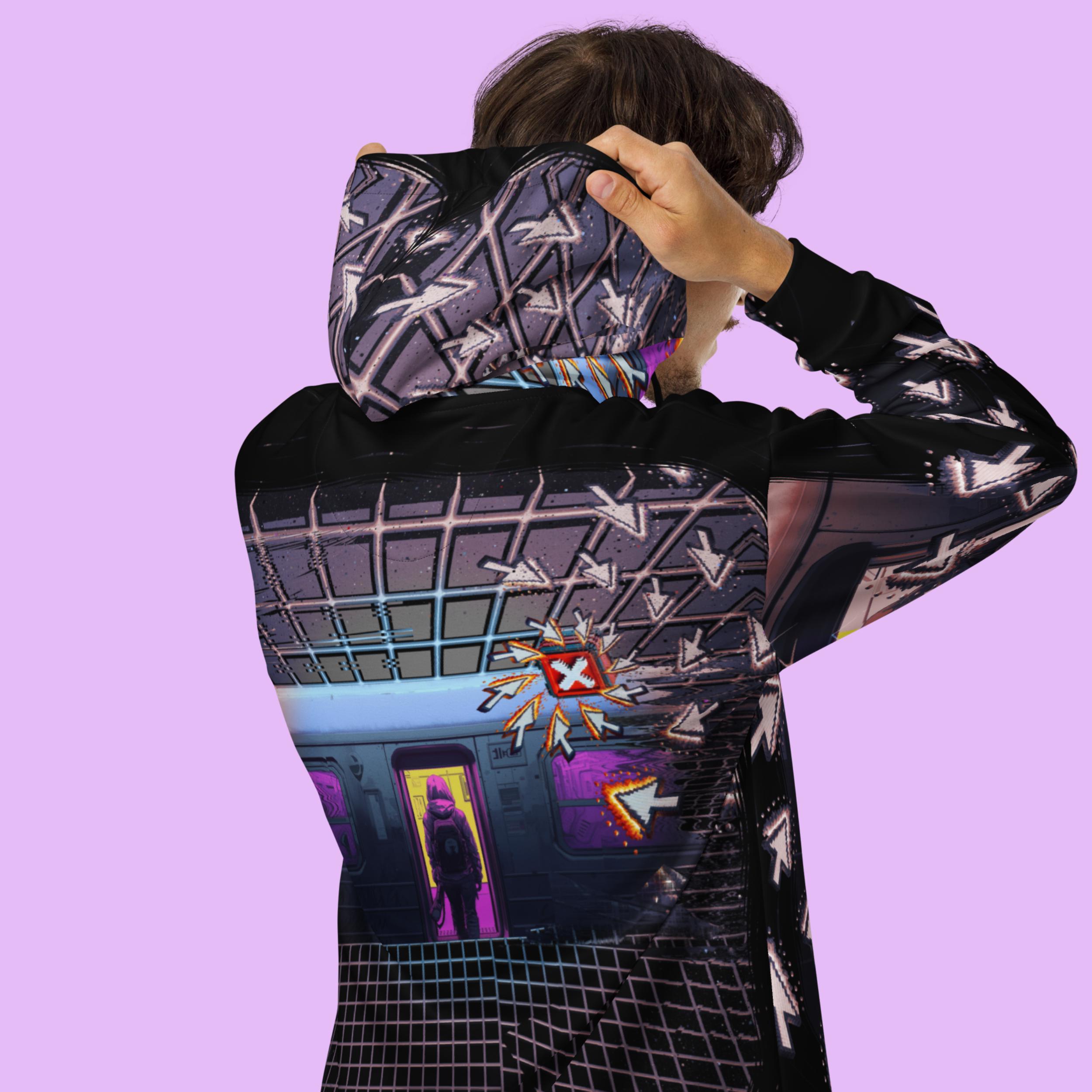 Techwear Gamer Zip up Hoodie, Cyberpunk Y2K Streetwear, Webcore 