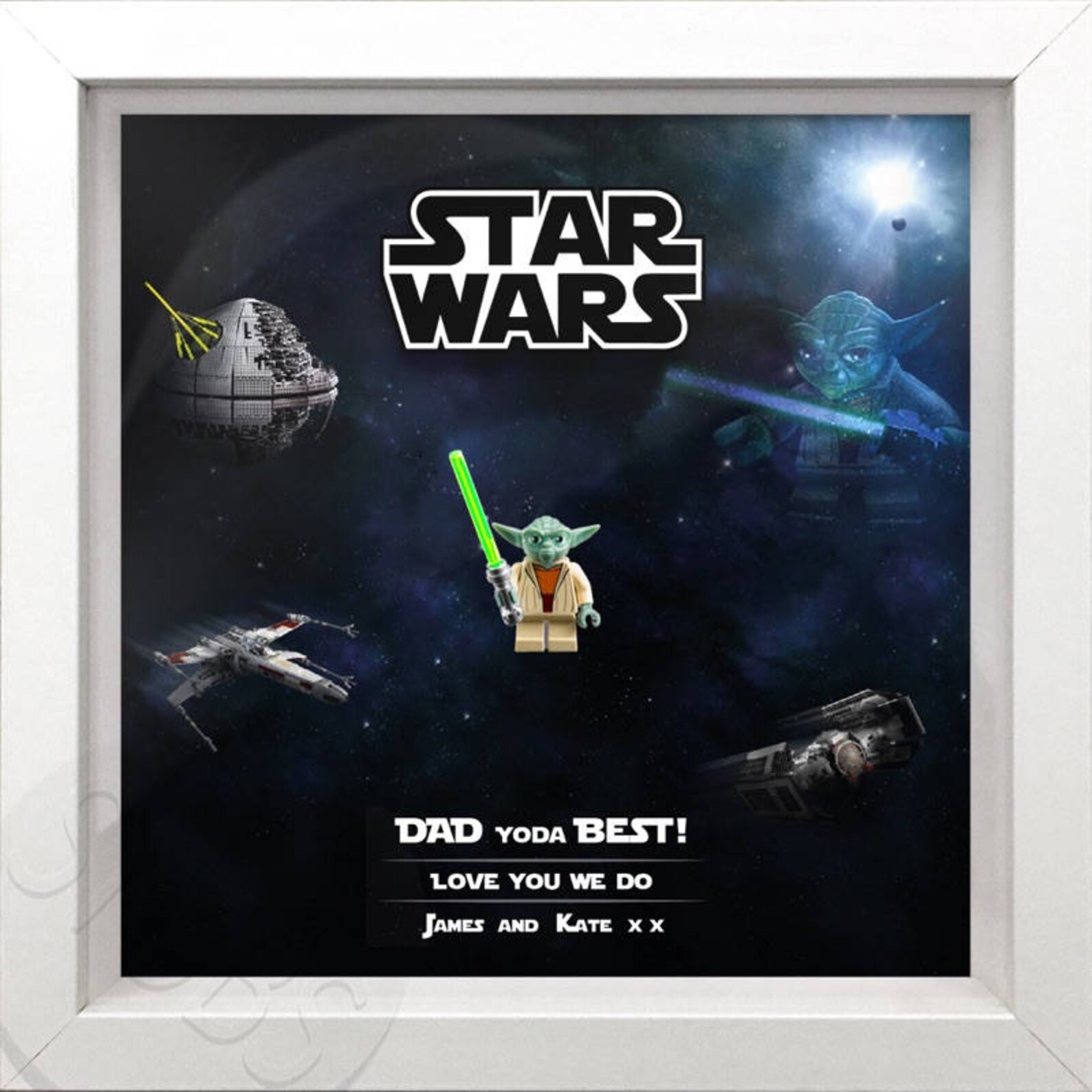 Star Wars Yoda minifigure personalised picture frame Etsy