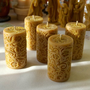 Pilares de cera de abelha, velas de pilar, velas decorativas, velas para decoração, velas de cera de abelha, velas naturais