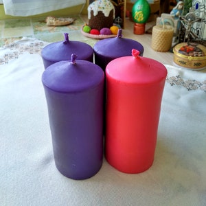 Advent candles, Advent pillar candles, Advent beeswax candles, pillar candles, beeswax pillar candle, candles for Advent, Christmas candles