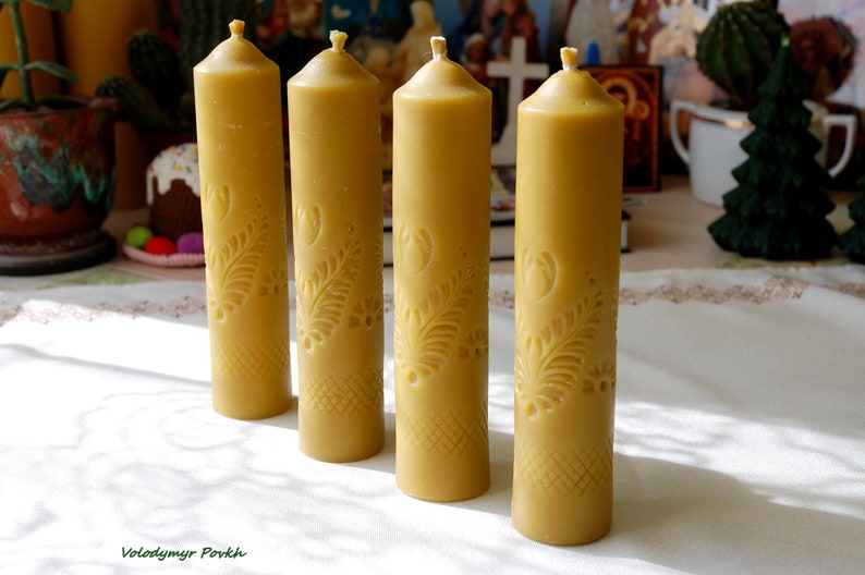 Pillar Candles Catholic Candles Beeswax Candles Decor Etsy