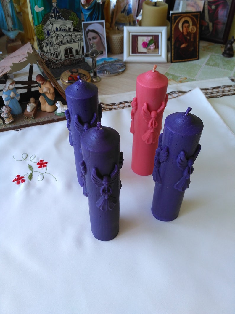 Advent candles Advent beeswax candles Christmas candles Etsy