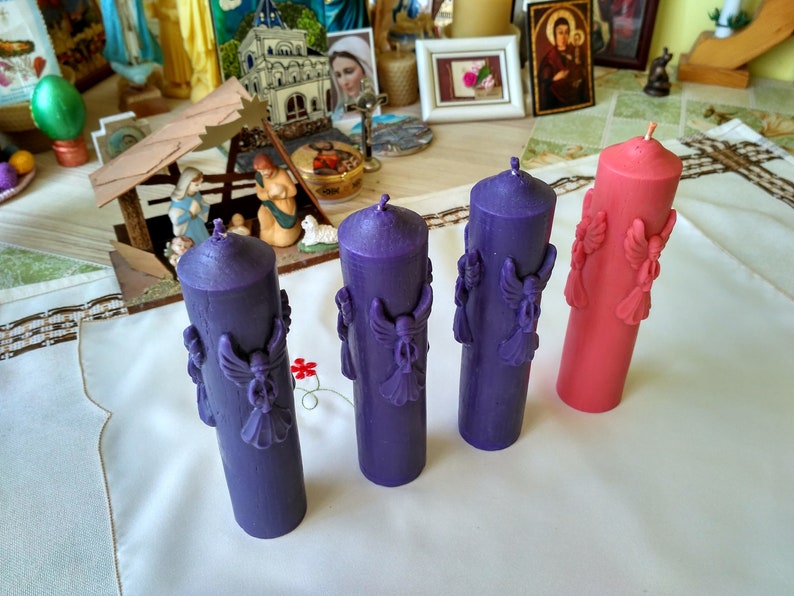 Advent Candles, Advent Beeswax Candles, Christmas Candles, Beeswax