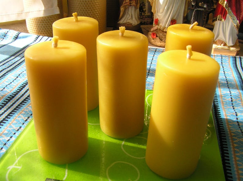 Beeswax Pillar Candles Pillar Candles Candles Pillars Long Etsy
