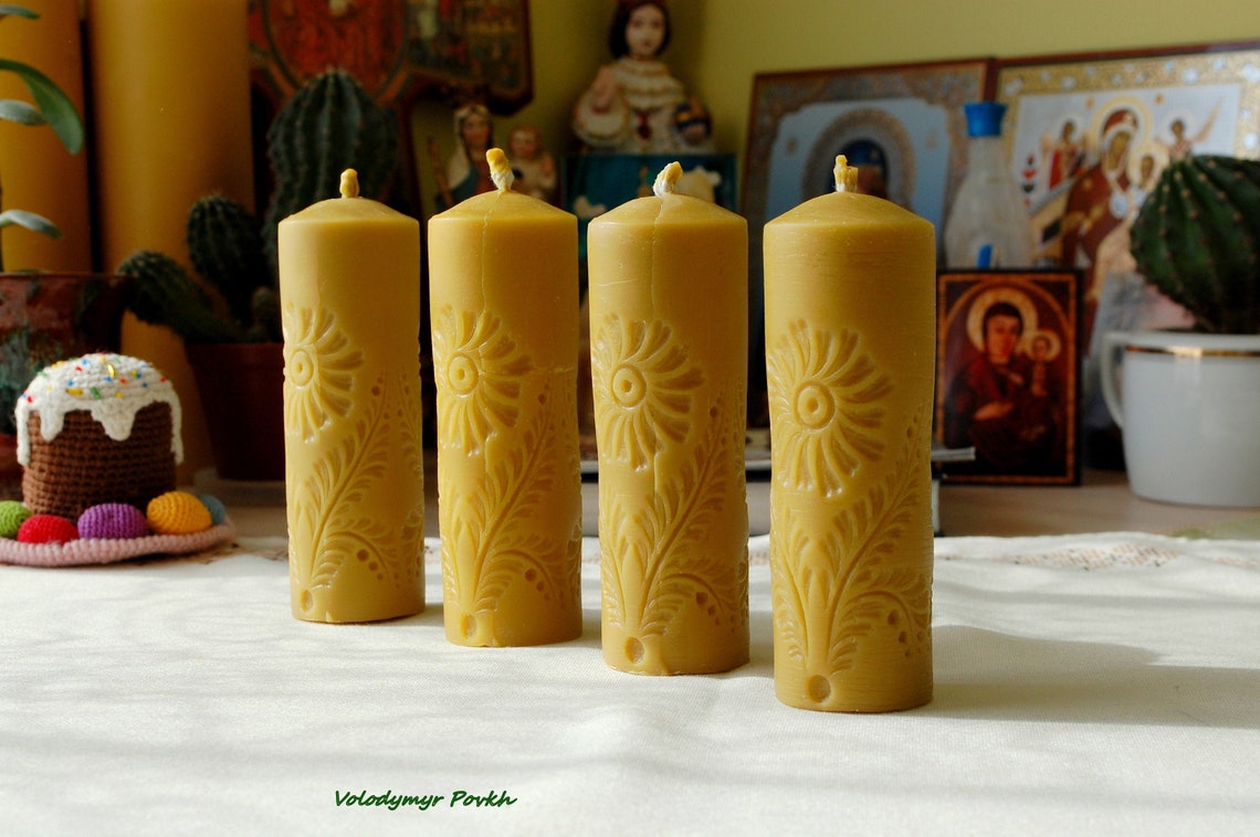 Beeswax Candles Pillar Candles Catholic Candles Natural Etsy