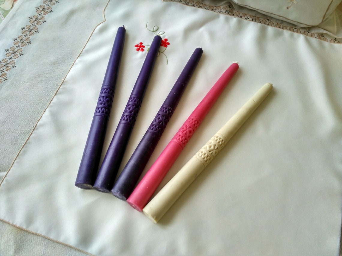 Advent Candles , Advent Taper Candles , Taper Candles , Beeswax Candles