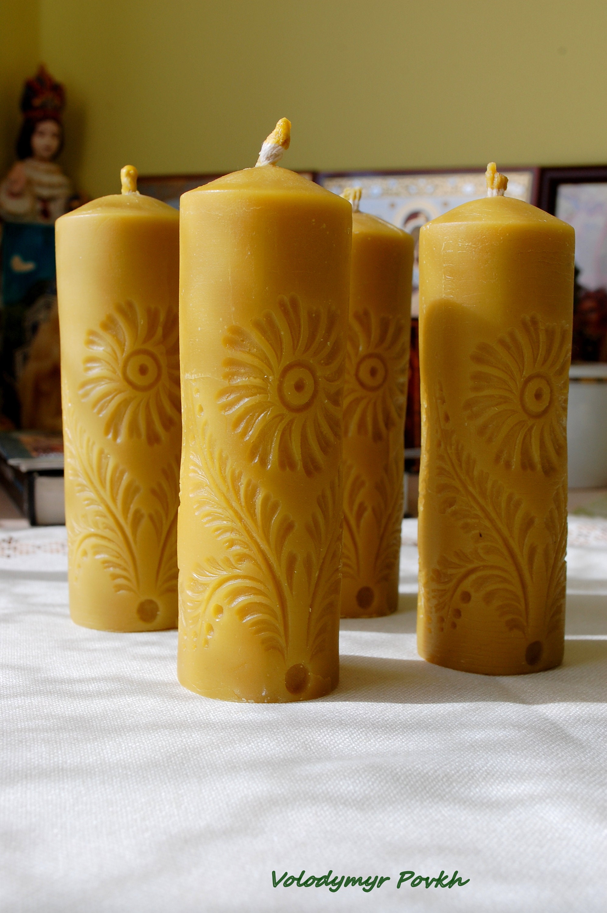 Beeswax Candles Pillar Candles Catholic Candles Natural Etsy