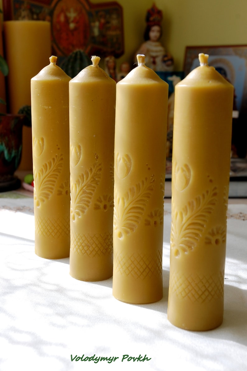 Pillar Candles, Catholic Candles, Beeswax Candles, Decor Candles, Art
