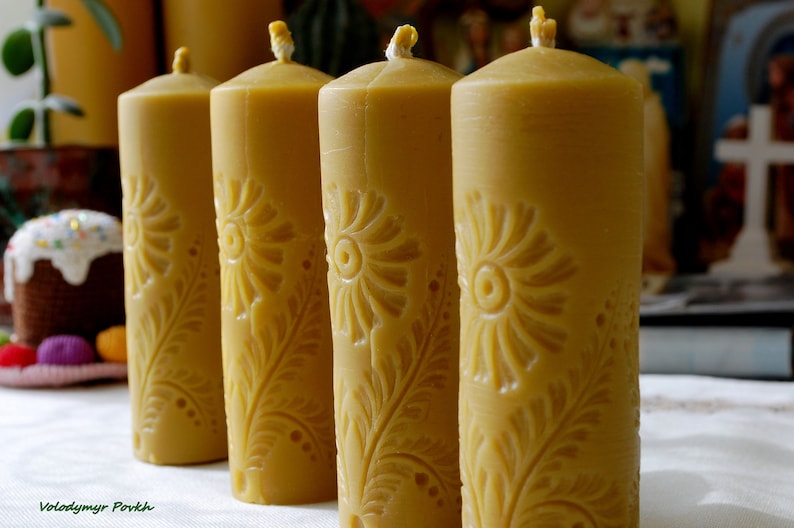 Beeswax Candles Pillar Candles Catholic Candles Natural Etsy