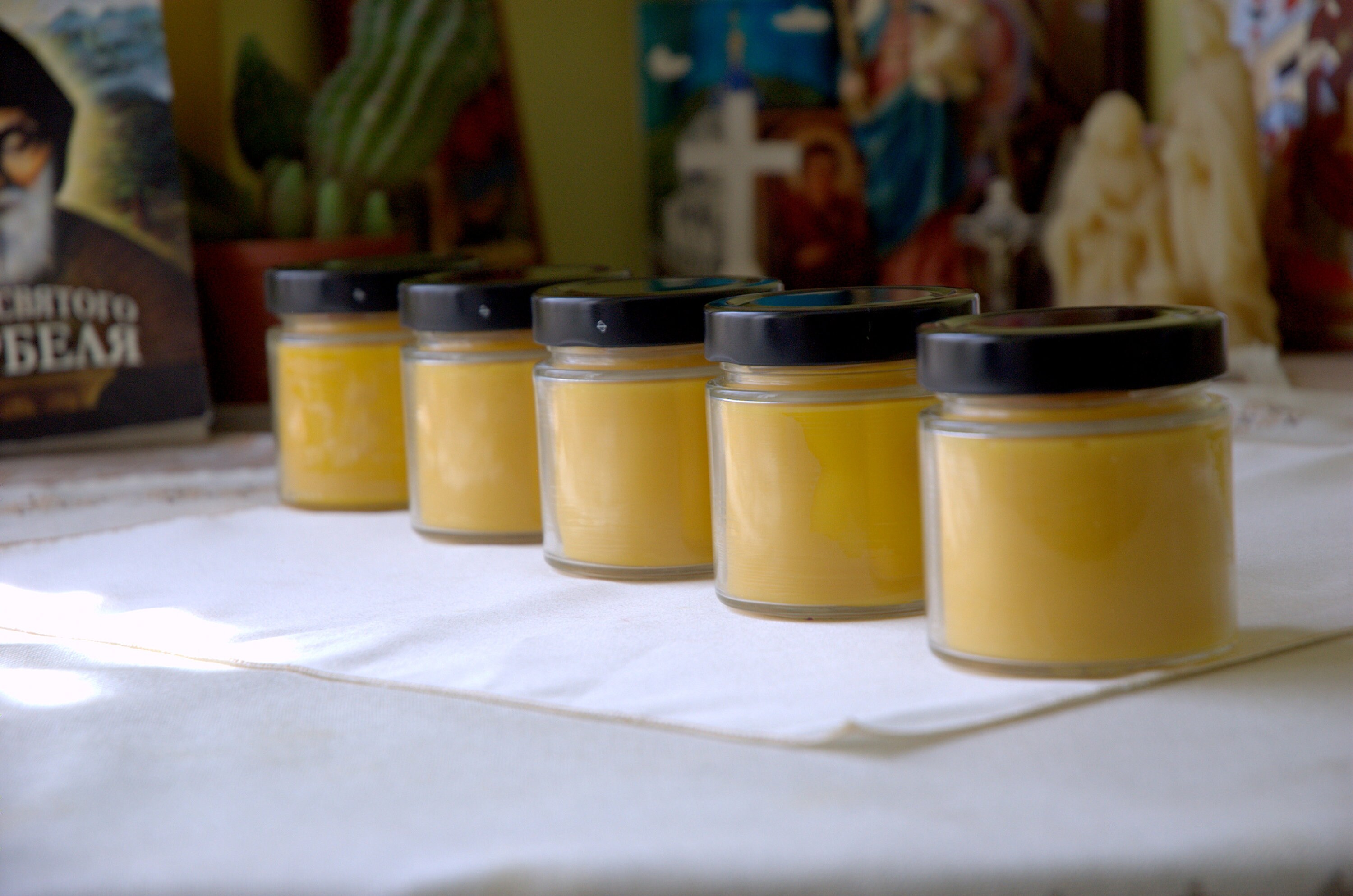 Chrism Oil Candle Jar Candle Jar Candles Glass Beeswax Etsy