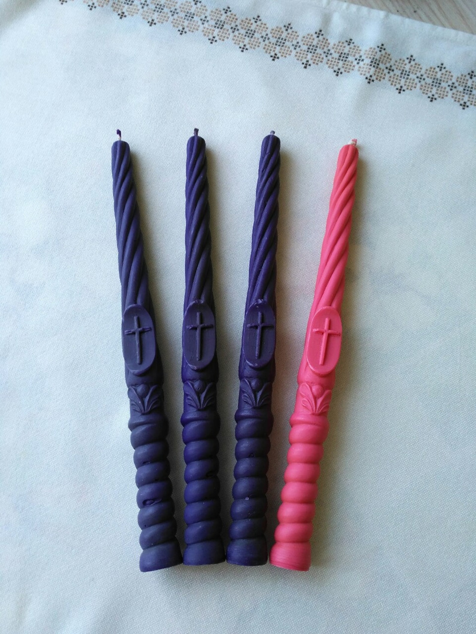 Advent Taper Candles Advent Candles Advent Beeswax Candles Etsy