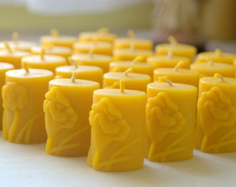 Votive candles , beeswax votives , Candlemas candles , catholic candles , prayer candles , gift candles , decor candles