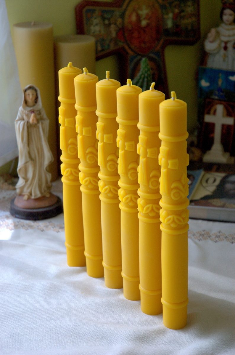 Baptism Candles Beeswax Candles Pillar Candles Wedding Etsy