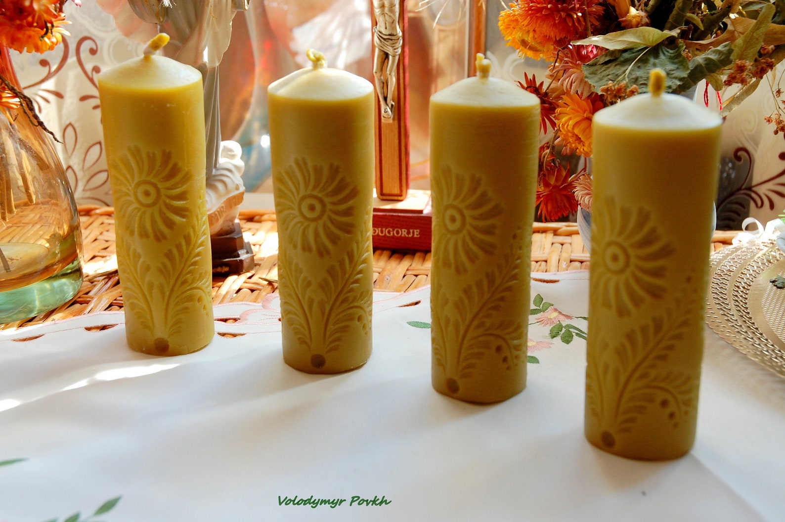 Beeswax Candles Pillar Candles Catholic Candles Natural Etsy