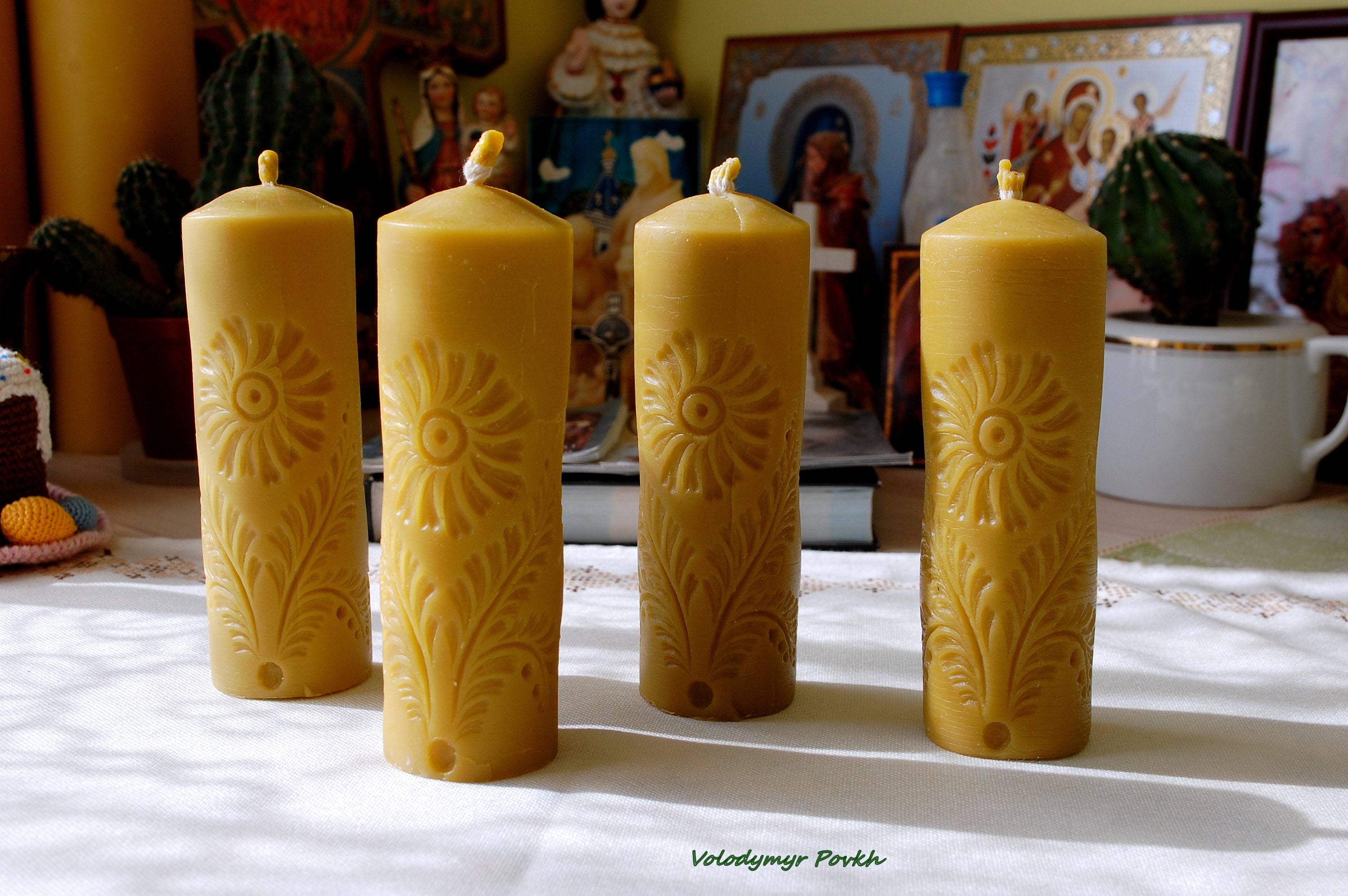 Beeswax Candles Pillar Candles Catholic Candles Natural Etsy
