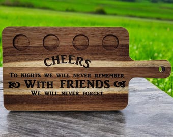 Bourbon Whiskey Flight Board - Cheers with Friends