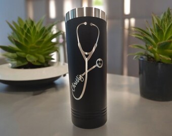 Laser Engraved Nurse Tumbler: Personalized Doctor Gift