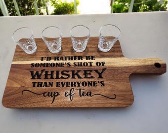 Whiskey Flight Board - Bourbon Tasting Tray - Shot of Whiskey