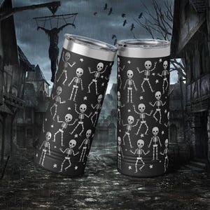 Halloween Skeletons Laser Engraved Tumbler - Personalized Drinkware