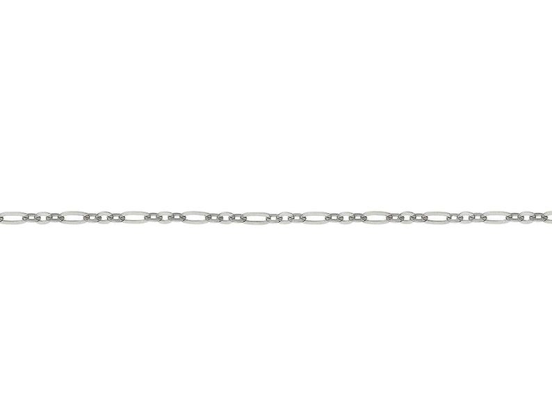 Yellow Gold/ Silver Plated Necklace Chain Figaro Diamond Cut Polished ...