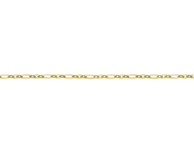 Yellow Gold/ Silver Plated Necklace Chain Figaro Diamond Cut Polished ...