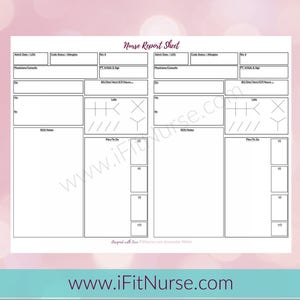 Nurse Report Sheet 2 Patients Per Page