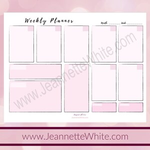 Bujo Digital Weekly Planner Spread Pink Theme