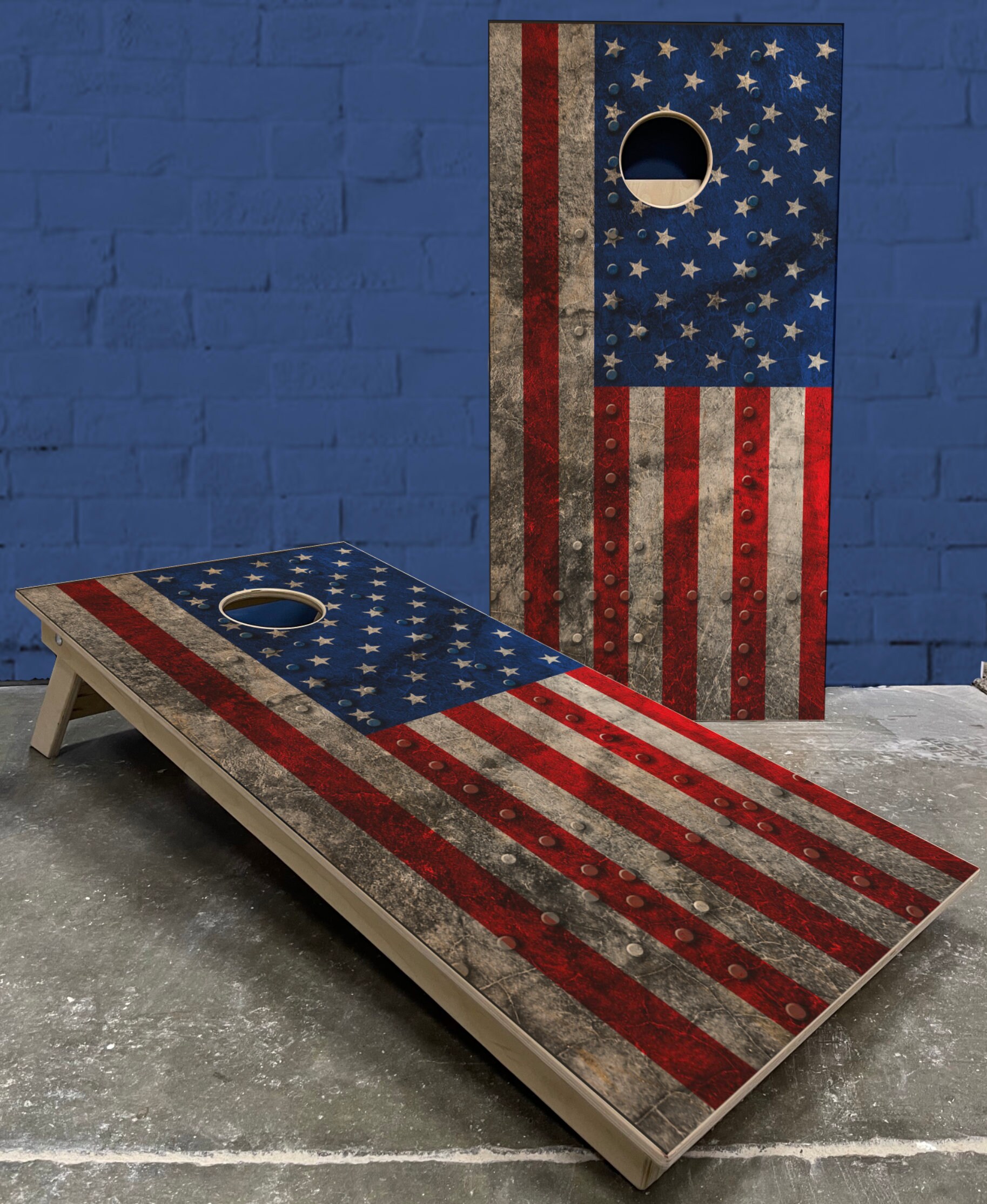 American Flag Rivet Cornhole Boards - Etsy
