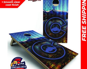 Colorado Blue Flag Cornhole Boards