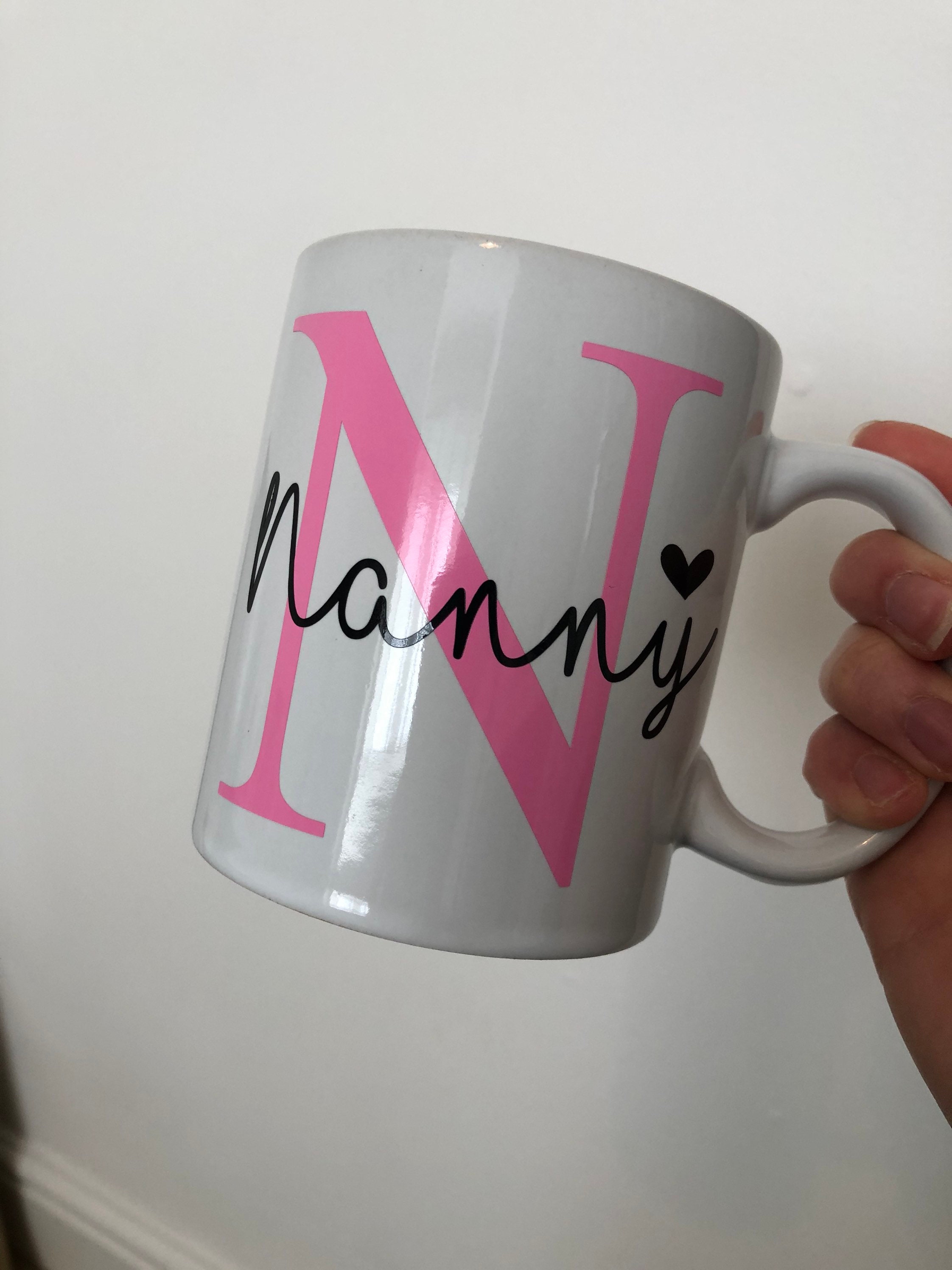 Personalised new mum nanny mug gift initial name clear mug tea Etsy