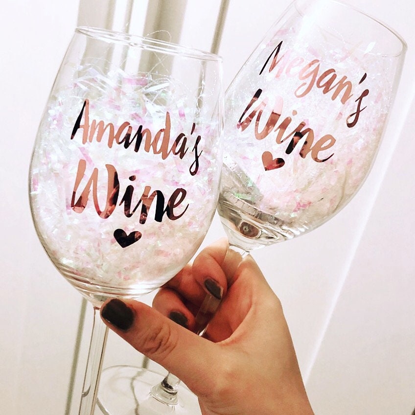 Tumblers & Water Glasses Personalised Girl boss frosted wine glass,rose